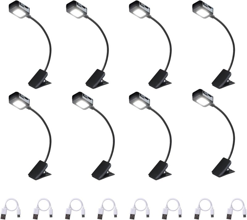 Kunhe Rechargeable Book Lights for Reading at Night Small Book Light Bulk Clip on Reading Lights Lightweight Booklight as Christmas Stocking Stuffers for Kids Book Lovers 8 Pack - Image 1